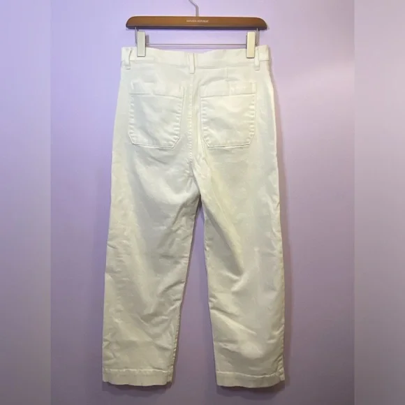 ⭐️BOGO⭐️ Ann Taylor Factory off white high-waisted, wide-leg, cropped jeans - Picture 8 of 11